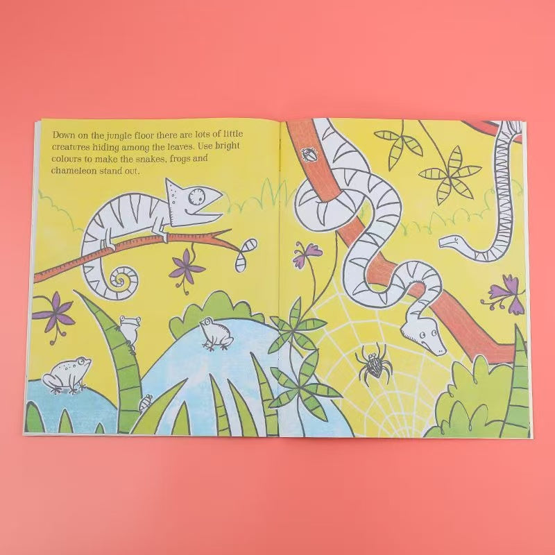 Ciaojoy English Learning Coloring & Sticker Printed Book for Kids - Interactive Toddler Activity Book with Scenes, Word Games & Parent-Child Fun