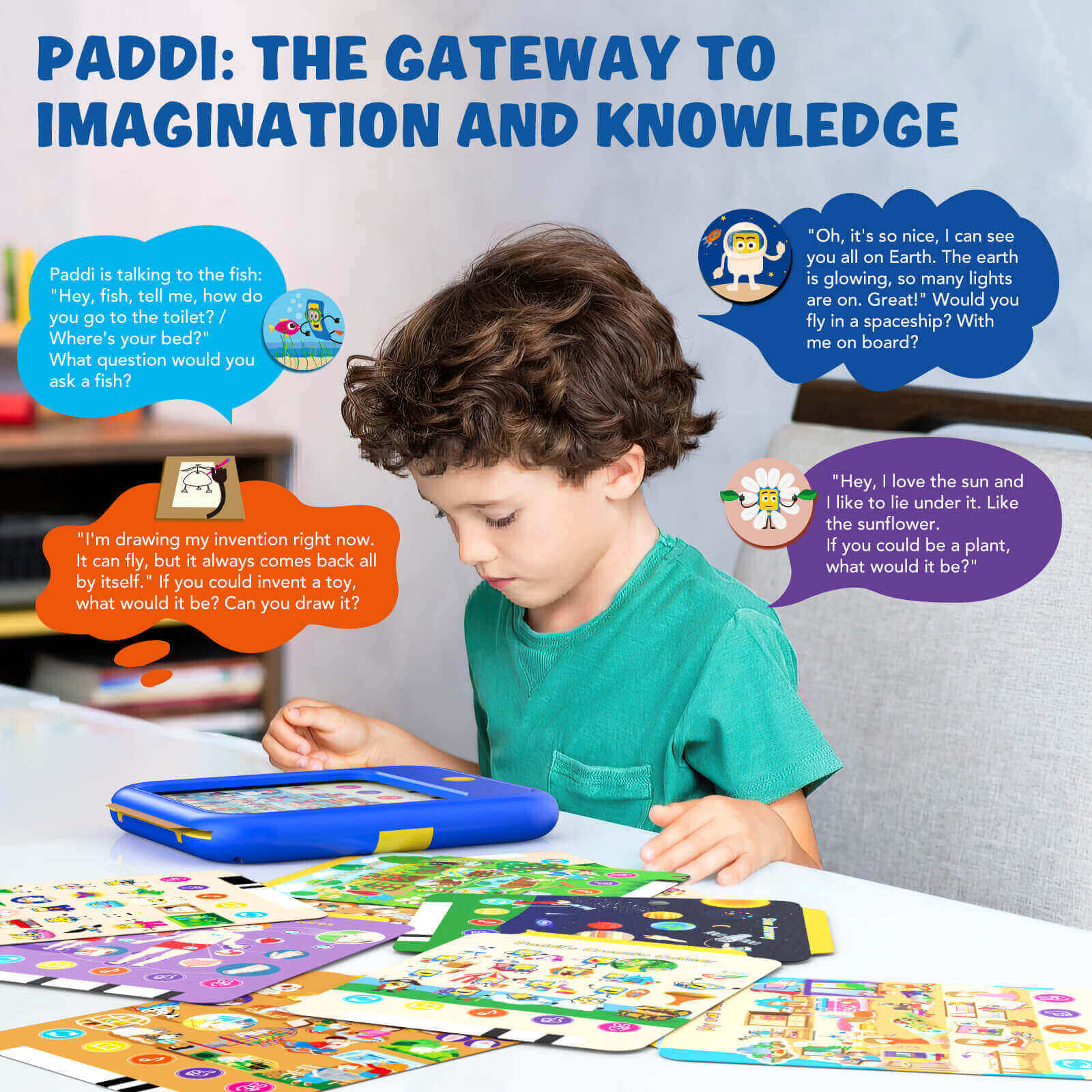 Qiaojoy Kids Learning Tablet Educational Learning Pad (20 Thematic Worlds)